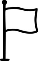 A black and white flag with a white pole vector
