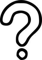 A question mark is shown on a white background vector