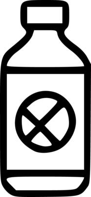 A bottle with a no sign on it