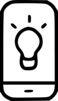 A black and white image of a light bulb vector