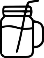 A jar with a straw and a drink in it vector