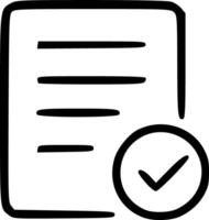 A check mark and a paper document icon vector