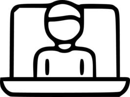 A person sitting in a chair with a laptop vector