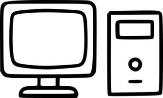 Computer and monitor clip art vector