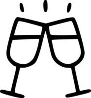 Two glasses of wine are toasting each other vector