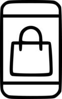 A black and white image of a bag on a white background vector