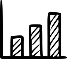 A graph bar chart with a line going up vector