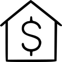A house with a dollar sign in the middle vector