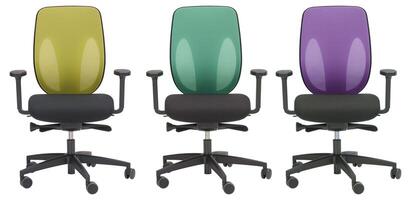 chair has a backrest and armrests that can be adjusted in height cut out isolated white background with clipping path photo