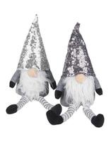 Christmas two doll with a beard and a pointed hat cut out isolated white background with clipping path photo