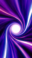 Dynamic vertical 4K loop of a glowing light tunnel in blue and red gradient hues. Perfect for sci-fi, gaming intros, and futuristic mobile visuals. video