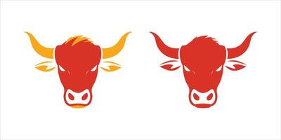 Bull red and yellow color effect illustration design. vector
