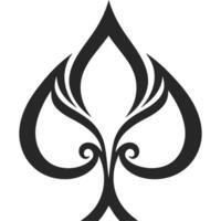 Black and white image of a leafy tree with a heart shape in the middle vector