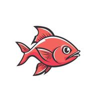 Cartoonish red fish with a mouth open and a look of surprise vector