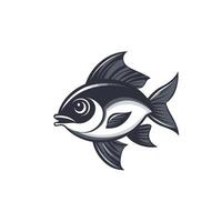 Black and white fish with a mouth open vector