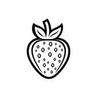 A strawberry is drawn in black and white on a white background vector