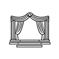 Stage set with curtains and pillars vector