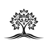 Tree with leaves that are shaped like hearts vector