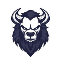 Bull with horns and a white face vector