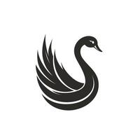 Black swan with its wings spread out vector