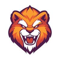 Cartoonish tiger with a menacing look on its face vector