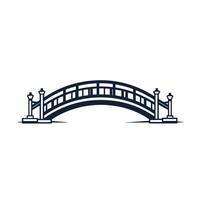Bridge is shown in black and white. vector