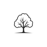 Tree is shown in black and white on a white background vector