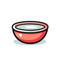A red bowl with water in it on a white background vector