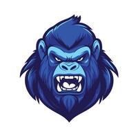 Blue gorilla with a menacing look on its face vector