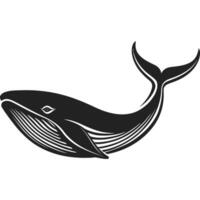 Black and white whale with a long tail vector