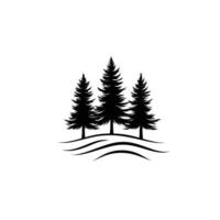 Three trees are shown on white background. vector