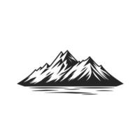 Mountain range with a lake in the foreground. vector