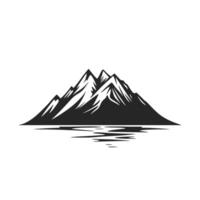 Mountain range with a body of water in front of it vector