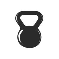 Black weightlifting dumbbell with a silver handle vector