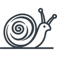 Black and white drawing of a snail. vector