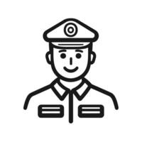 Man with a military uniform and a smile on his face vector