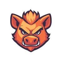 Cartoon pig with a menacing look on its face vector