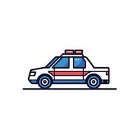 Police car with a red and blue stripe on the side vector