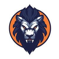 Lion with a menacing look on its face. vector