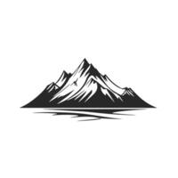 Mountain range with a body of water in front of it. vector