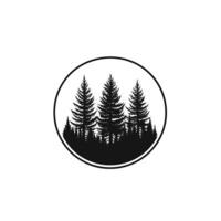 Black and white image of three trees in a circle vector