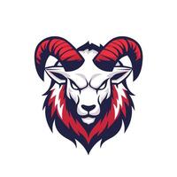 Ram with horns and a red face vector