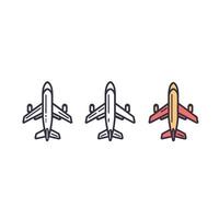 Three airplanes are shown in a row, with the middle one being the largest vector