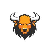 Bull with horns and a black beard vector