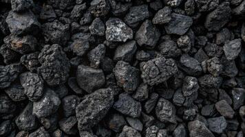 Pile of dark coal pieces creating a rugged texture. photo