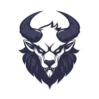 Bull with horns and a mouth open with a menacing look on its face vector