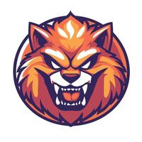 Cartoonish drawing of a bear with its mouth open and teeth bared. vector