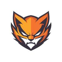 Cartoonish orange cat with a black nose and black eyes vector