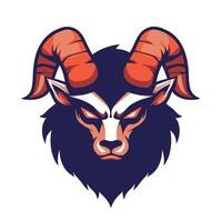 Ram with horns and a black face vector