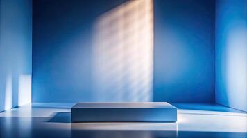 Minimalist platform with a gentle light gradient background. photo